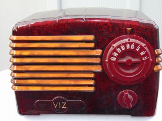 Cool Vintage Viz Model Rs - 1 Bakelite Tube Radio With Marbled Catalin Colors