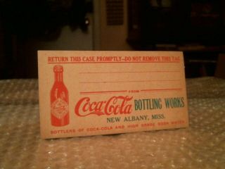 Coca - Cola Vintage Very Rare Cardboard Return Case Tag From 1900