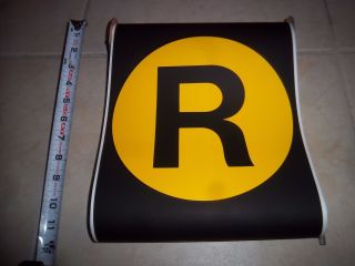 Nyc Subway Sign R40 Side Nyct 7/30/2001 Yellow R Line Small Ny Roll Sign Initial