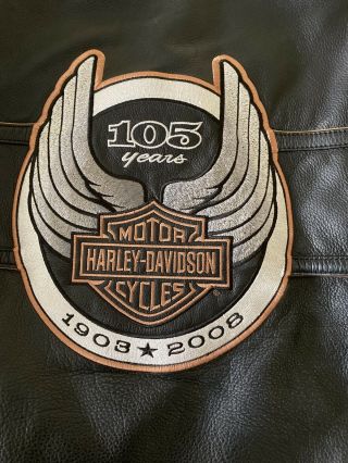 Mens Leather Harley Davidson Jacket Xl 105 Year Anniversary