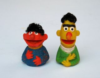 Vintage Sesame Street Finger Puppets - Henson Muppets Bert & Ernie