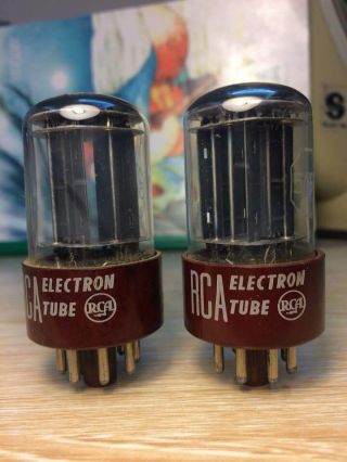 Rca 5692/6sn7red Base Black Plate,  Triple Mica Test Nos,  Dd Getter