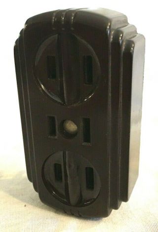 Vintage Eagle Art Deco 2 Prong Electrical Outlet Brown Plug Power Adapter