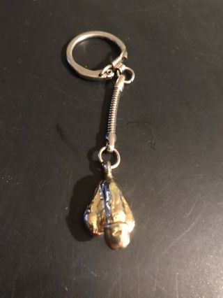 Vintage Penis Keychain Jdk Brand 1/2” Novelty Gift Gold Plated Gag
