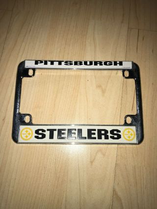 Pittsburgh Steelers Fm Chrome Frame Metal License Plate Motorcycle Tag Cover