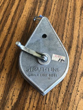 Vintage Strait - Line Chalk Line Reel & Plumb Bob - Made In Usa