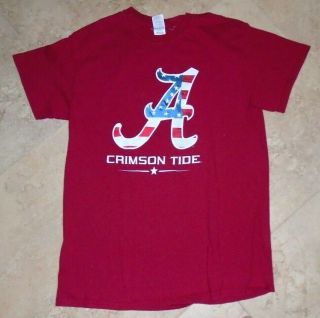 Patriotic Stars & Stripes Alabama Crimson Tide T - Shirt Men 