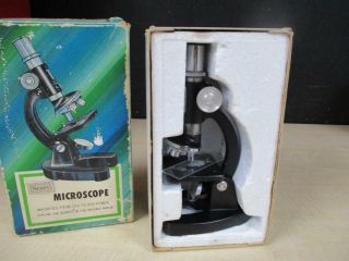 Vintage Sears Zoom Microscope 100 To 300 Power - Box