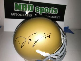 Deshone Kizer Notre Dame Irish Signed Mini Football Helmet Green Bay Packers