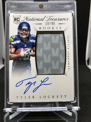 Tyler Lockett 2015 National Treasures Rpa 2 Color Rookie Patch Auto Rc D 10/99