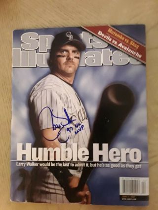 2001 Larry Walker Colorado Rockies Signed Autographed Sports Illustrated