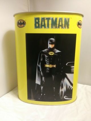 Vintage Batman Trashcan - 1989 Michael Keaton,  Tim Burton - Rare - Dc Comics Inc