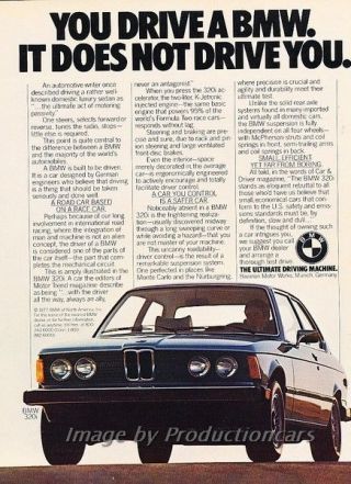 1977 Bmw 320i Advertisement Print Art Car Ad J826