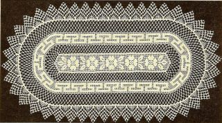 Vintage Rare 1960 Oval Greek Key Doily/crochet Pattern Instructions Only
