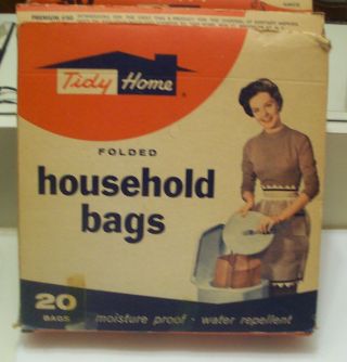 Vintage Kitchen Folded Household,  Garbage Paper Bags By Tidy Home,  1950 