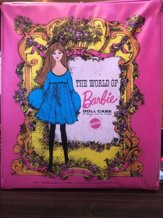 Vintage 1968 The World Of Barbie Doll Case With Mixed Clothing Mattel