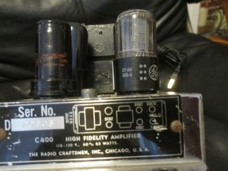 Radio Craftsmen C400 Tube Mono Power Amp Recapped Plug N Play 6V6GT 6SN7 6J5 5Y3 2