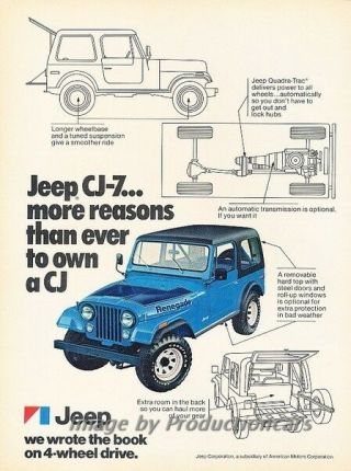 1977 Jeep Cj Cj - 7 Advertisement Print Art Car Ad J826