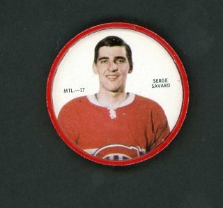 1968 - 69 Shirriff Hockey Coins Mtl - 17 Serge Savard Canadiens Sp