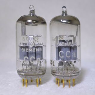 Matched Pair Siemens Cca E88cc/6922 O - Getter Germany Gold Pin Strong