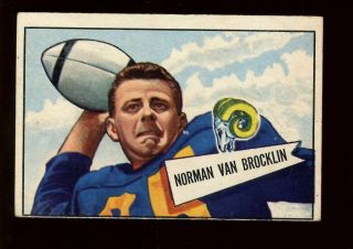 1952 Bowman Large Football Card 1 Norman Van Brocklin Ex,