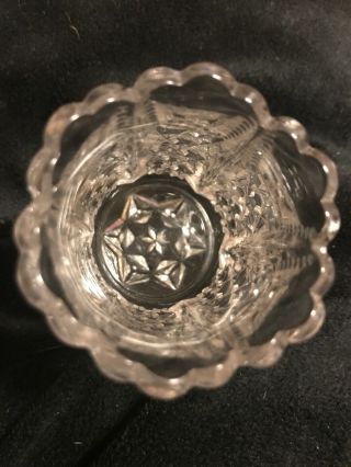 Vintage Antique Clear Crystal Glass Toothpick Match Holder Block Optic 2