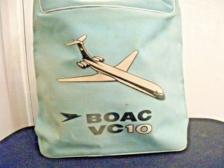 UNUSUAL RETRO SKY BLUE 1960 ' s VINTAGE BOAC VC10 FLIGHT SHOULDER BAG RARE - VGC 2