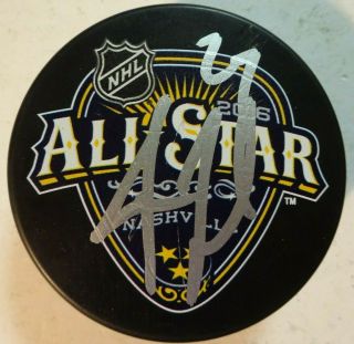 Autographed Justin Faulk Signed 2016 Nhl All Star Game Hockey Puck Hurricanes