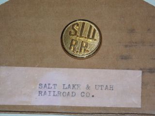 Salt Lake Utah Railroad Uniform Button Very Rare And S.  L.  U R.  R.