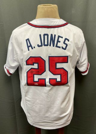 Andruw Jones 25 Signed Atlanta Braves Jersey Autographed Auto Sz Xl Jsa