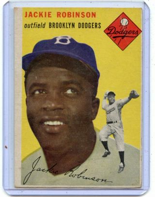 1954 Topps Baseball 10 Jackie Robinson,  Brooklyn Dodgers,  Hof,  110319