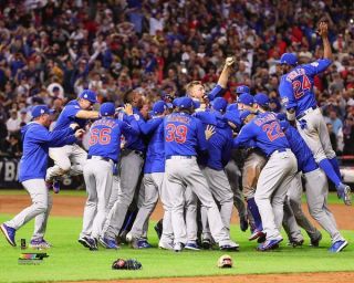 Chicago Cubs 2016 World Series Game 7 Celebration Photo File 8x10 Photo