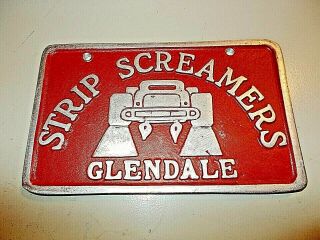 Car Club Plaque Strip Screamers Ebay Motors Glendale Ca.  Chicago Metal Craft Ta