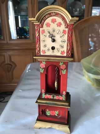 Vintage Mini Grandfather Clock,  Fully Functional