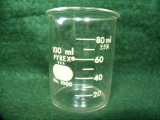Vintage Pyrex 100ml Lab Glass Beaker