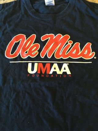 Ole Miss Rebels Football T - Shirt Blue Large Umaa Foundation