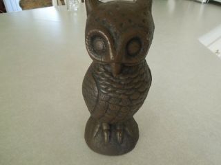 Vintage Cast Bronze/brass Owl 7 1/2 Inches Tall.