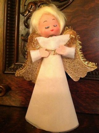 Vintage Angel Christmas Tree Topper Or Other Decor Gold Accents