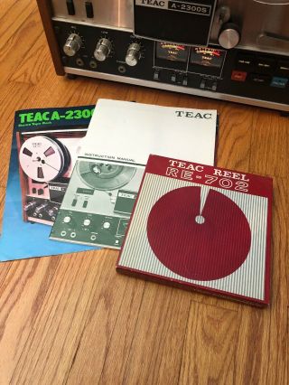 TEAC A - 2300S STEREO TAPE DECK REEL - TO - REEL - WITH INSTRUCTIONS 2