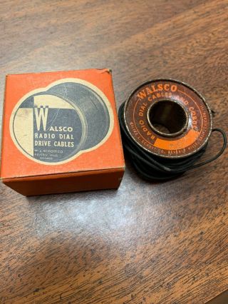 Vintage Rare Walsco Radio Dial Cables And Cords Roll Dial Cord W/ Box
