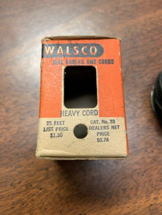 Vintage Rare Walsco Radio Dial Cables And Cords Roll DIAL CORD W/ Box 2