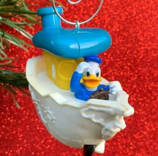 Unique Vintage Disney Donald Duck In Boat Custom Christmas Tree Ornament Ooak