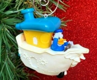 UNIQUE Vintage Disney Donald Duck In Boat Custom Christmas Tree Ornament OOAK 2