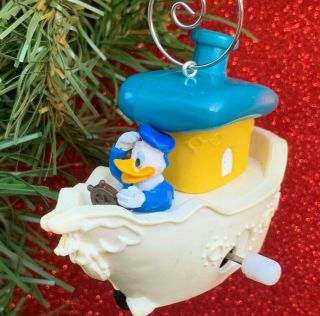 UNIQUE Vintage Disney Donald Duck In Boat Custom Christmas Tree Ornament OOAK 3