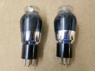 Two,  Tung Sol USA,  2A3,  pair,  dual flat plate,  wartime,  2A3 tubes tube 2