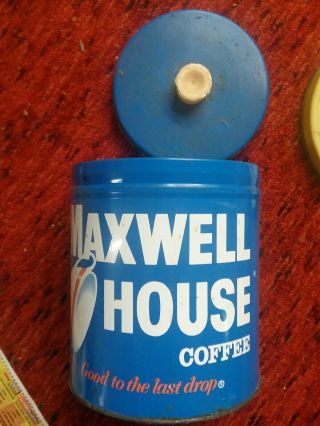 Vintage Maxwell House Coffee Can Tin W/ Lid