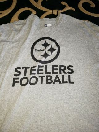 NFL Team Apparel Men ' s XXL Pittsburgh Steelers Gray T - Shirt 2
