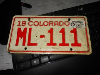 Colorado 1976 Motorcycle License Plate