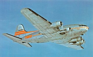 Twa Transcontinental& Western Air Inc.  Boeing Sa - 307b - 1 Airplane Postcard