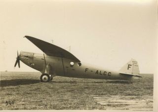 Very Rare Photograph Of A 1930 Bleriot Experimental Long - Range Aircraft